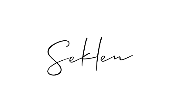 Make a short Seklen signature style. Manage your documents anywhere anytime using Allison_Script. Create and add eSignatures, submit forms, share and send files easily. Seklen signature style 2 images and pictures png