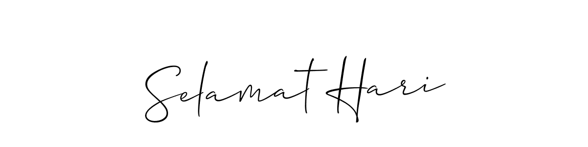 Create a beautiful signature design for name Selamat Hari. With this signature (Allison_Script) fonts, you can make a handwritten signature for free. Selamat Hari signature style 2 images and pictures png