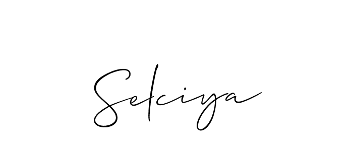 How to make Selciya name signature. Use Allison_Script style for creating short signs online. This is the latest handwritten sign. Selciya signature style 2 images and pictures png