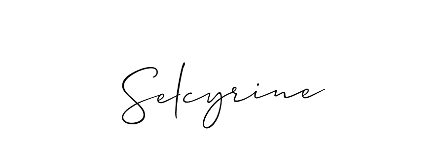 Use a signature maker to create a handwritten signature online. With this signature software, you can design (Allison_Script) your own signature for name Selcyrine. Selcyrine signature style 2 images and pictures png
