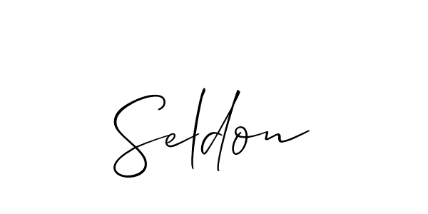 Create a beautiful signature design for name Seldon. With this signature (Allison_Script) fonts, you can make a handwritten signature for free. Seldon signature style 2 images and pictures png