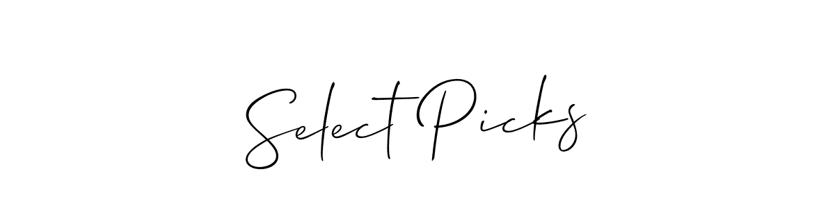 Best and Professional Signature Style for Select Picks. Allison_Script Best Signature Style Collection. Select Picks signature style 2 images and pictures png