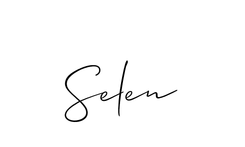 Create a beautiful signature design for name Selen. With this signature (Allison_Script) fonts, you can make a handwritten signature for free. Selen signature style 2 images and pictures png