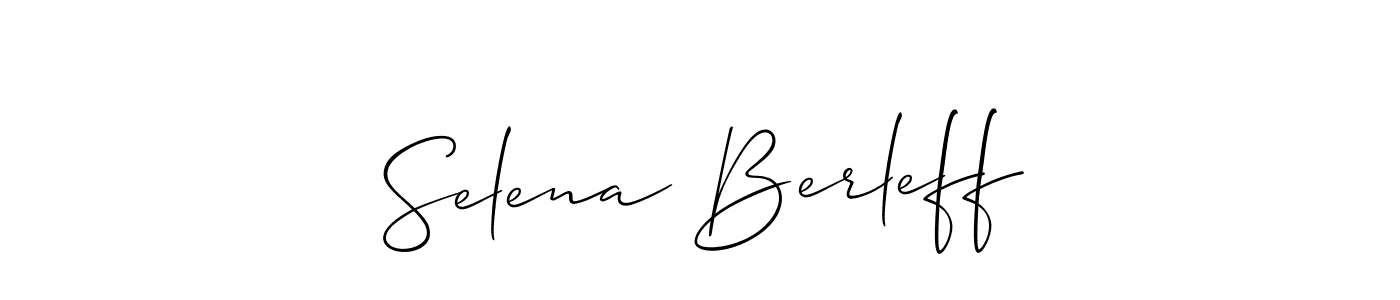 Make a short Selena Berleff signature style. Manage your documents anywhere anytime using Allison_Script. Create and add eSignatures, submit forms, share and send files easily. Selena Berleff signature style 2 images and pictures png
