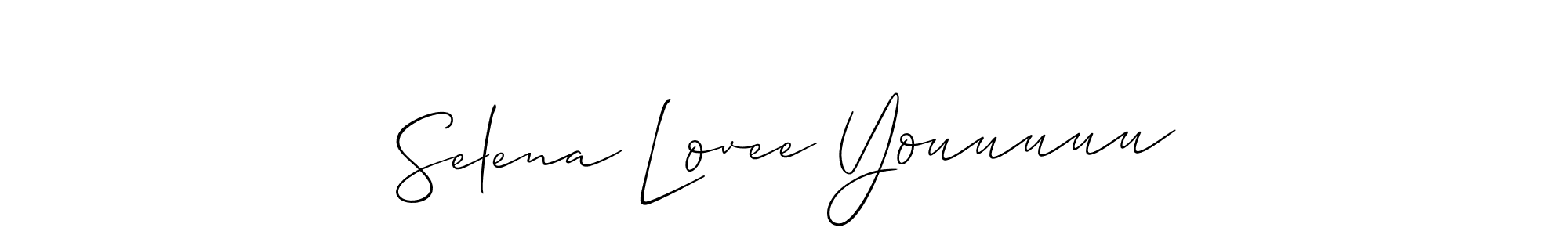 Make a short Selena Lovee Youuuuu signature style. Manage your documents anywhere anytime using Allison_Script. Create and add eSignatures, submit forms, share and send files easily. Selena Lovee Youuuuu signature style 2 images and pictures png