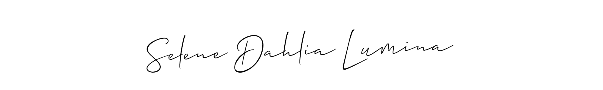 Use a signature maker to create a handwritten signature online. With this signature software, you can design (Allison_Script) your own signature for name Selene Dahlia Lumina. Selene Dahlia Lumina signature style 2 images and pictures png