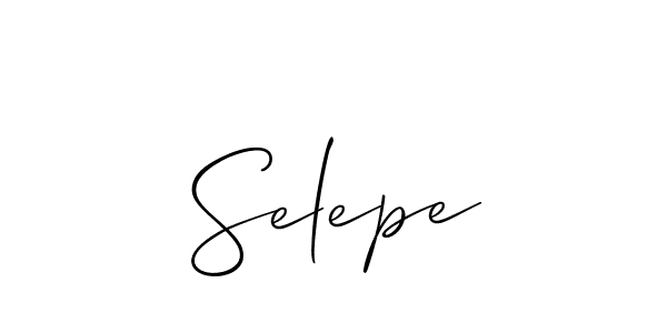 Use a signature maker to create a handwritten signature online. With this signature software, you can design (Allison_Script) your own signature for name Selepe. Selepe signature style 2 images and pictures png