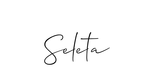 How to make Seleta name signature. Use Allison_Script style for creating short signs online. This is the latest handwritten sign. Seleta signature style 2 images and pictures png