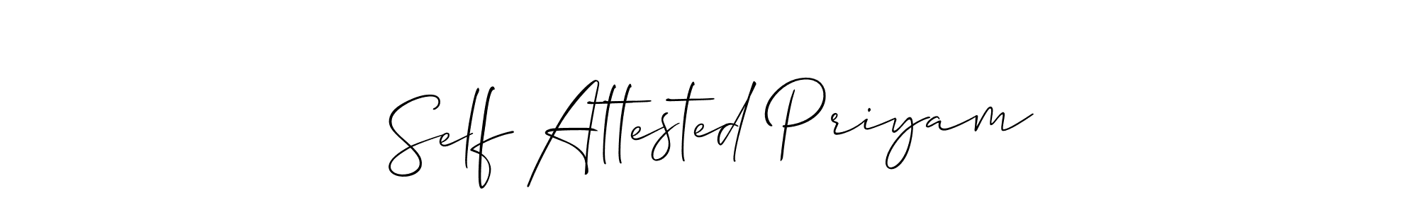How to make Self Attested Priyam signature? Allison_Script is a professional autograph style. Create handwritten signature for Self Attested Priyam name. Self Attested Priyam signature style 2 images and pictures png