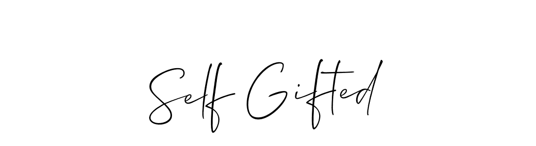 How to make Self Gifted name signature. Use Allison_Script style for creating short signs online. This is the latest handwritten sign. Self Gifted signature style 2 images and pictures png