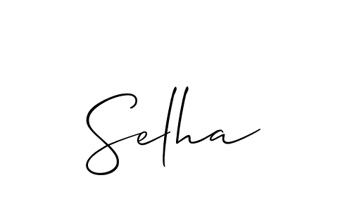 Design your own signature with our free online signature maker. With this signature software, you can create a handwritten (Allison_Script) signature for name Selha. Selha signature style 2 images and pictures png