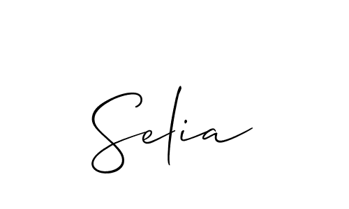 Use a signature maker to create a handwritten signature online. With this signature software, you can design (Allison_Script) your own signature for name Selia. Selia signature style 2 images and pictures png