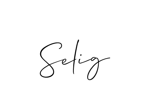 Also we have Selig name is the best signature style. Create professional handwritten signature collection using Allison_Script autograph style. Selig signature style 2 images and pictures png