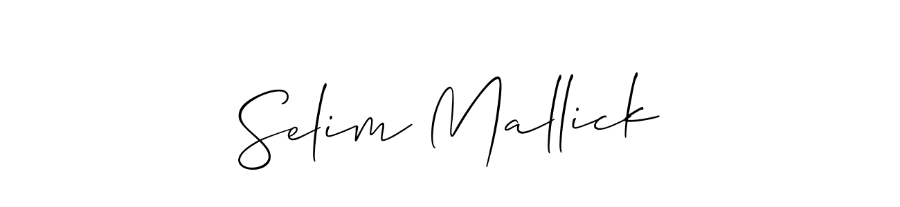 Design your own signature with our free online signature maker. With this signature software, you can create a handwritten (Allison_Script) signature for name Selim Mallick. Selim Mallick signature style 2 images and pictures png