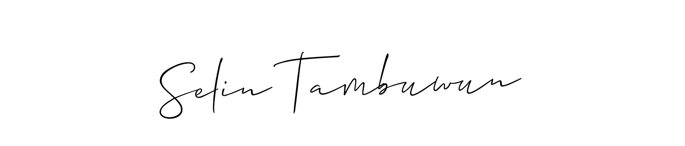 Make a beautiful signature design for name Selin Tambuwun. Use this online signature maker to create a handwritten signature for free. Selin Tambuwun signature style 2 images and pictures png