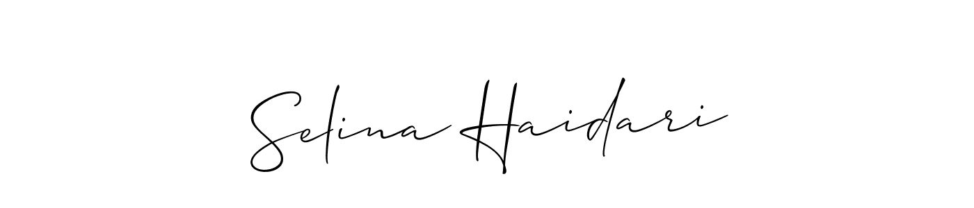if you are searching for the best signature style for your name Selina Haidari. so please give up your signature search. here we have designed multiple signature styles  using Allison_Script. Selina Haidari signature style 2 images and pictures png