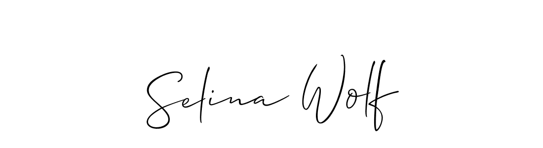How to make Selina Wolf name signature. Use Allison_Script style for creating short signs online. This is the latest handwritten sign. Selina Wolf signature style 2 images and pictures png
