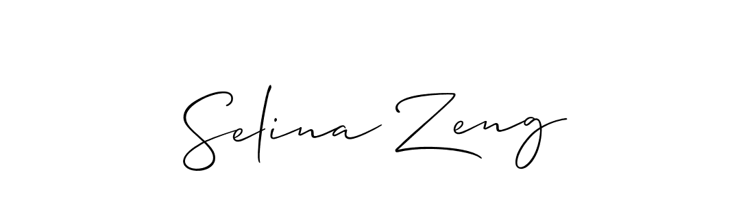 You should practise on your own different ways (Allison_Script) to write your name (Selina Zeng) in signature. don't let someone else do it for you. Selina Zeng signature style 2 images and pictures png