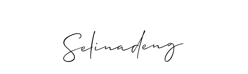 Use a signature maker to create a handwritten signature online. With this signature software, you can design (Allison_Script) your own signature for name Selinadeng. Selinadeng signature style 2 images and pictures png