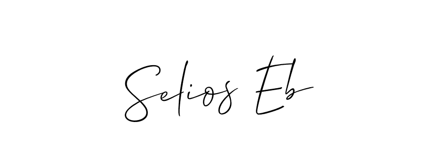 You should practise on your own different ways (Allison_Script) to write your name (Selios Eb) in signature. don't let someone else do it for you. Selios Eb signature style 2 images and pictures png