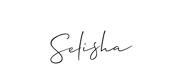 The best way (Allison_Script) to make a short signature is to pick only two or three words in your name. The name Selisha include a total of six letters. For converting this name. Selisha signature style 2 images and pictures png