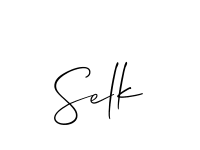 Use a signature maker to create a handwritten signature online. With this signature software, you can design (Allison_Script) your own signature for name Selk. Selk signature style 2 images and pictures png