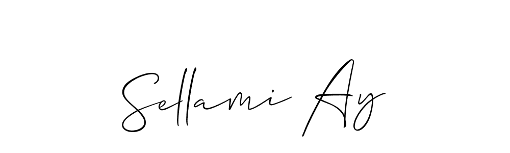 The best way (Allison_Script) to make a short signature is to pick only two or three words in your name. The name Sellami Ay include a total of six letters. For converting this name. Sellami Ay signature style 2 images and pictures png
