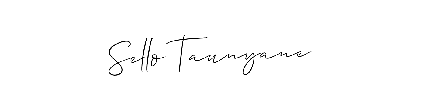 How to make Sello Taunyane signature? Allison_Script is a professional autograph style. Create handwritten signature for Sello Taunyane name. Sello Taunyane signature style 2 images and pictures png