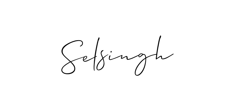 The best way (Allison_Script) to make a short signature is to pick only two or three words in your name. The name Selsingh include a total of six letters. For converting this name. Selsingh signature style 2 images and pictures png