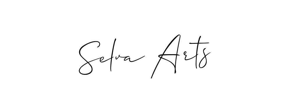 The best way (Allison_Script) to make a short signature is to pick only two or three words in your name. The name Selva Arts include a total of six letters. For converting this name. Selva Arts signature style 2 images and pictures png
