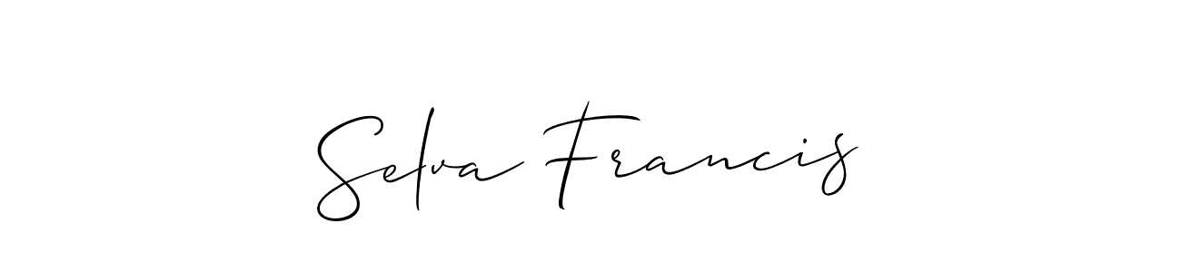 This is the best signature style for the Selva Francis name. Also you like these signature font (Allison_Script). Mix name signature. Selva Francis signature style 2 images and pictures png