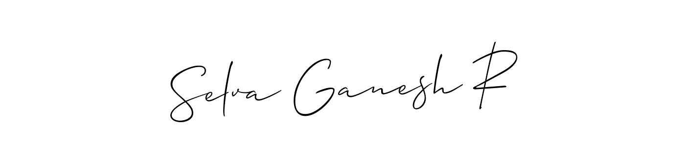 Make a short Selva Ganesh R signature style. Manage your documents anywhere anytime using Allison_Script. Create and add eSignatures, submit forms, share and send files easily. Selva Ganesh R signature style 2 images and pictures png