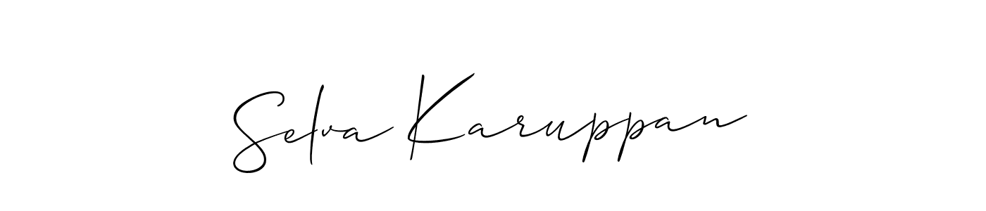 Use a signature maker to create a handwritten signature online. With this signature software, you can design (Allison_Script) your own signature for name Selva Karuppan. Selva Karuppan signature style 2 images and pictures png