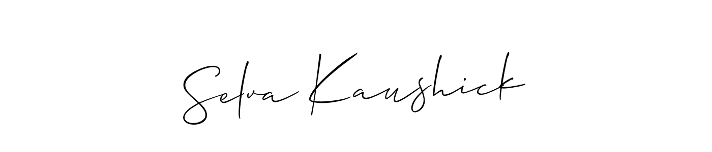 if you are searching for the best signature style for your name Selva Kaushick. so please give up your signature search. here we have designed multiple signature styles  using Allison_Script. Selva Kaushick signature style 2 images and pictures png