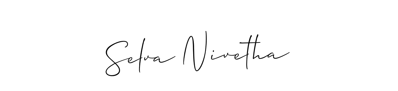 How to Draw Selva Nivetha signature style? Allison_Script is a latest design signature styles for name Selva Nivetha. Selva Nivetha signature style 2 images and pictures png