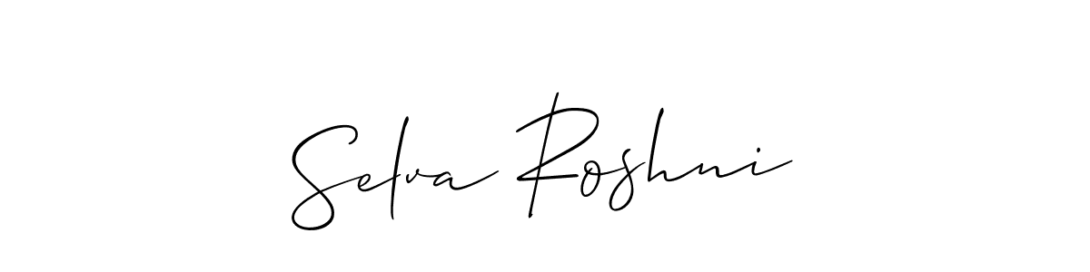 Use a signature maker to create a handwritten signature online. With this signature software, you can design (Allison_Script) your own signature for name Selva Roshni. Selva Roshni signature style 2 images and pictures png