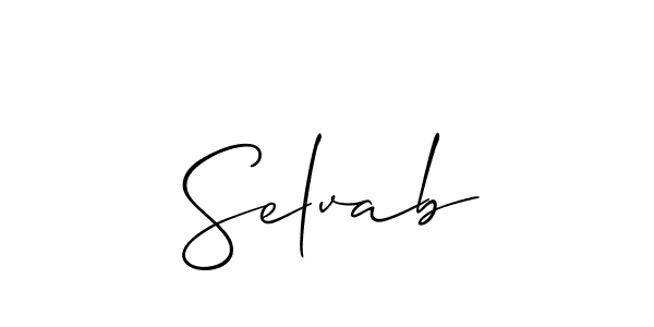 Make a beautiful signature design for name Selvab. With this signature (Allison_Script) style, you can create a handwritten signature for free. Selvab signature style 2 images and pictures png