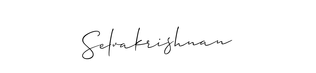 How to make Selvakrishnan signature? Allison_Script is a professional autograph style. Create handwritten signature for Selvakrishnan name. Selvakrishnan signature style 2 images and pictures png