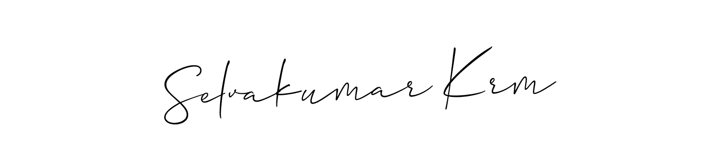 The best way (Allison_Script) to make a short signature is to pick only two or three words in your name. The name Selvakumar Krm include a total of six letters. For converting this name. Selvakumar Krm signature style 2 images and pictures png