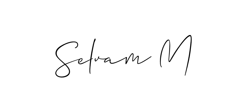 Design your own signature with our free online signature maker. With this signature software, you can create a handwritten (Allison_Script) signature for name Selvam M. Selvam M signature style 2 images and pictures png
