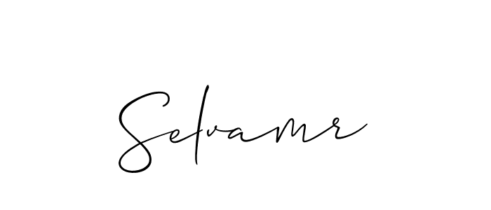 It looks lik you need a new signature style for name Selvamr. Design unique handwritten (Allison_Script) signature with our free signature maker in just a few clicks. Selvamr signature style 2 images and pictures png