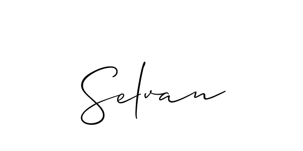 Create a beautiful signature design for name Selvan. With this signature (Allison_Script) fonts, you can make a handwritten signature for free. Selvan signature style 2 images and pictures png