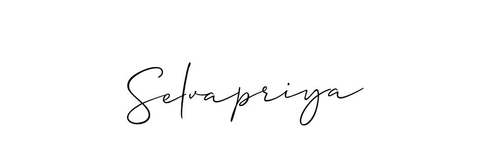 Allison_Script is a professional signature style that is perfect for those who want to add a touch of class to their signature. It is also a great choice for those who want to make their signature more unique. Get Selvapriya name to fancy signature for free. Selvapriya signature style 2 images and pictures png