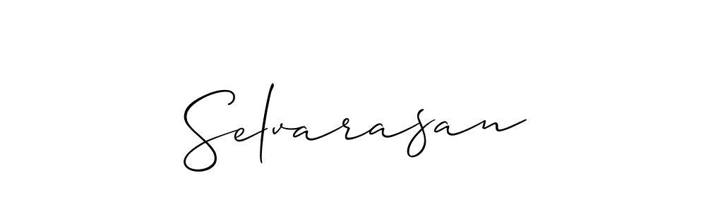 Use a signature maker to create a handwritten signature online. With this signature software, you can design (Allison_Script) your own signature for name Selvarasan. Selvarasan signature style 2 images and pictures png