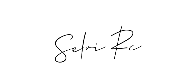Make a beautiful signature design for name Selvi Rc. With this signature (Allison_Script) style, you can create a handwritten signature for free. Selvi Rc signature style 2 images and pictures png
