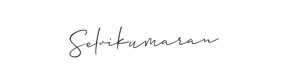 Allison_Script is a professional signature style that is perfect for those who want to add a touch of class to their signature. It is also a great choice for those who want to make their signature more unique. Get Selvikumaran name to fancy signature for free. Selvikumaran signature style 2 images and pictures png
