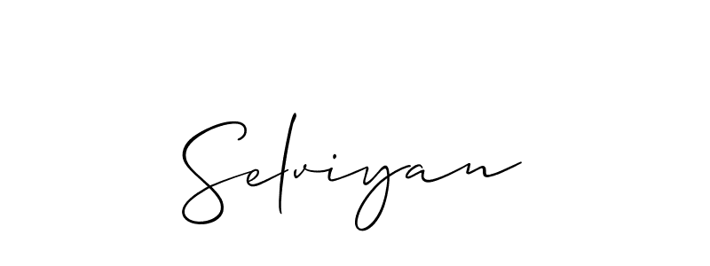 if you are searching for the best signature style for your name Selviyan. so please give up your signature search. here we have designed multiple signature styles  using Allison_Script. Selviyan signature style 2 images and pictures png