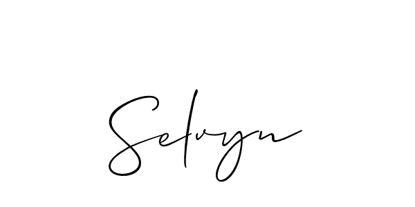 Create a beautiful signature design for name Selvyn. With this signature (Allison_Script) fonts, you can make a handwritten signature for free. Selvyn signature style 2 images and pictures png