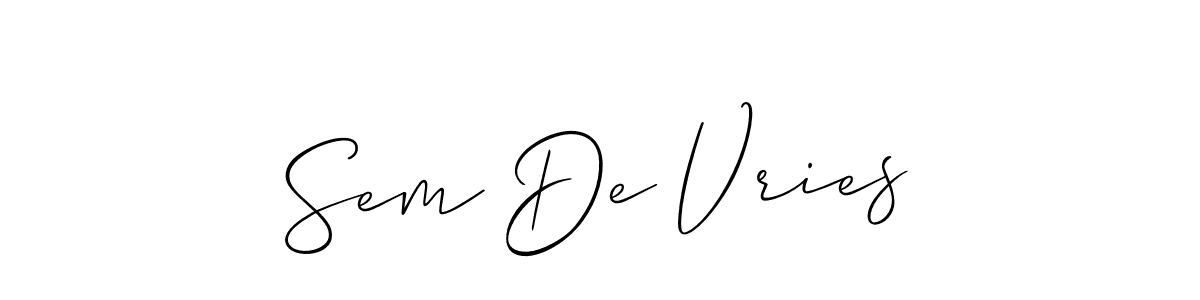 Allison_Script is a professional signature style that is perfect for those who want to add a touch of class to their signature. It is also a great choice for those who want to make their signature more unique. Get Sem De Vries name to fancy signature for free. Sem De Vries signature style 2 images and pictures png