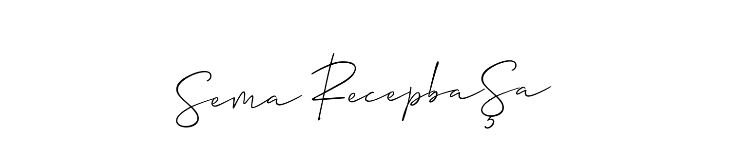 Make a beautiful signature design for name Sema RecepbaŞa. With this signature (Allison_Script) style, you can create a handwritten signature for free. Sema RecepbaŞa signature style 2 images and pictures png